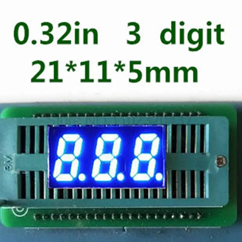 

20PCS Hot sale! 3bit 3 bit Common cathode Digital Tube 0.32" 0.32in. blue LED Digit 7 Segment led display