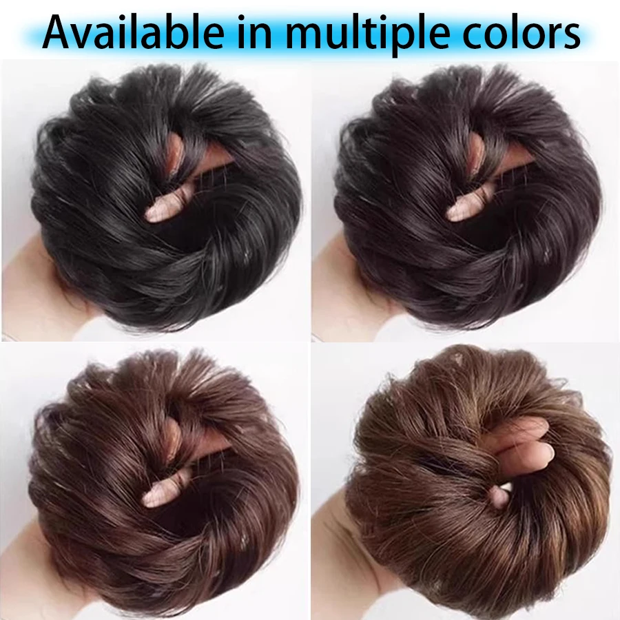 Synthetic Hair Bun Chignon Messy Curly Hair Band Elastic Scrunchy False Hair Rope Rubber Band Hair Extensions For Women