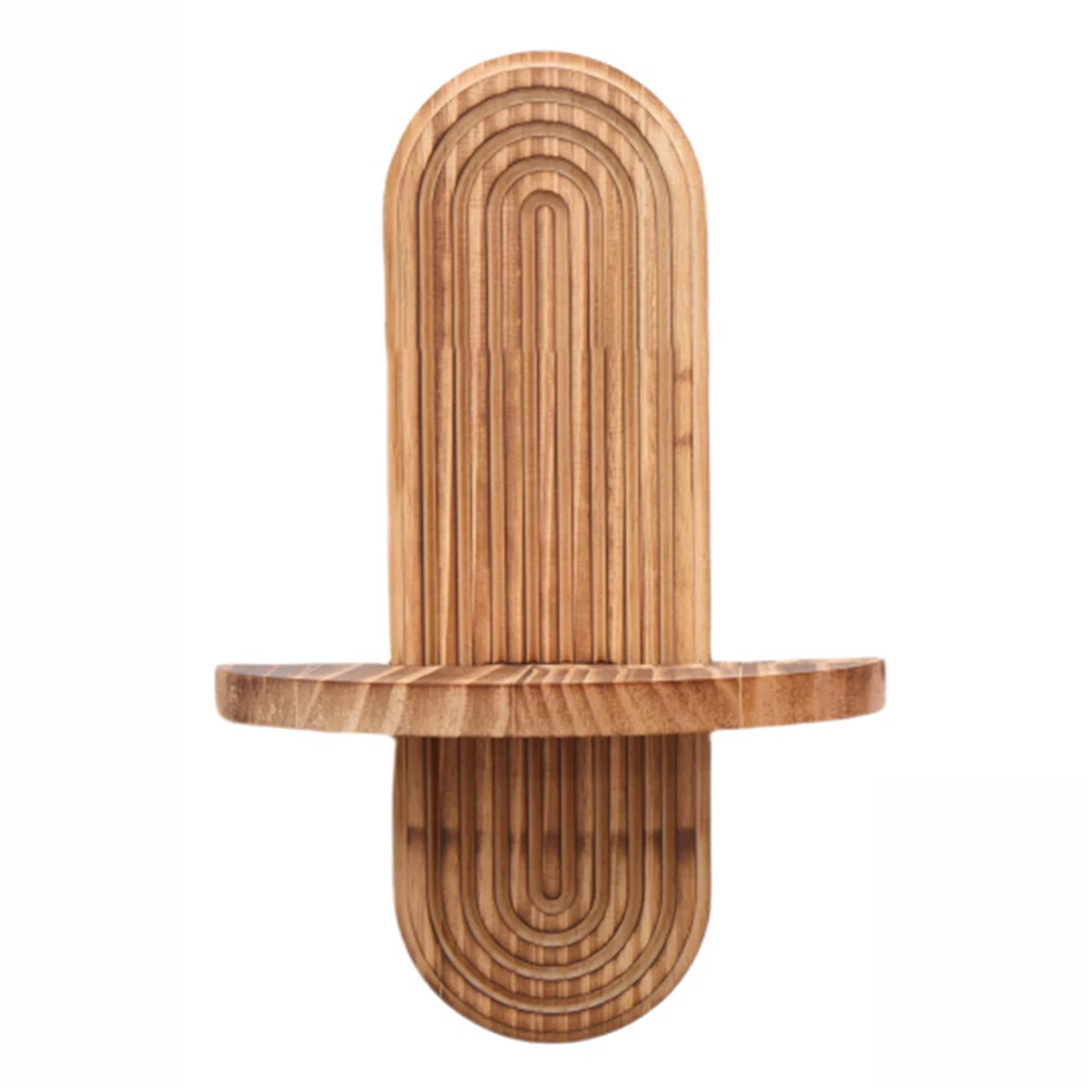 Easy Install Floating Shelf Rustic Decor Carbon Wood Color Floating Wooden Shelf Elegant Design Functional Display