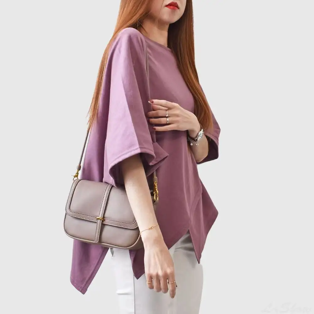 Sommer Damen Cross Irregular Top Lässiges Basic-Shirt Damen Schlankmachendes Kurzarm-T-Shirt Locker Sitzendes Street Dance Sport-Top für Frauen – Detail 3