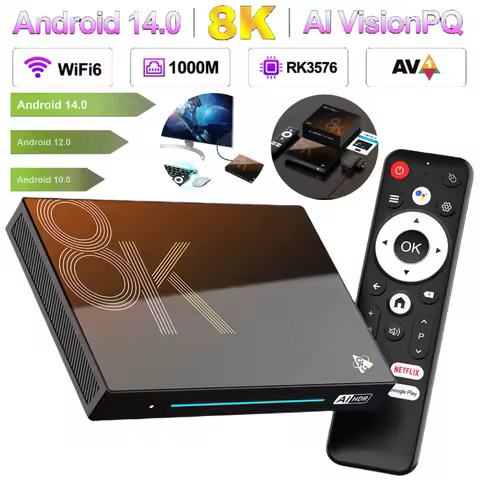 H96Max M9S Smart TV Box Android 14.0 32/128GB ROM Video Set Top TV Box WiFi 6 BT 5.4 Octa-Core 4K Media Player Android TV Box