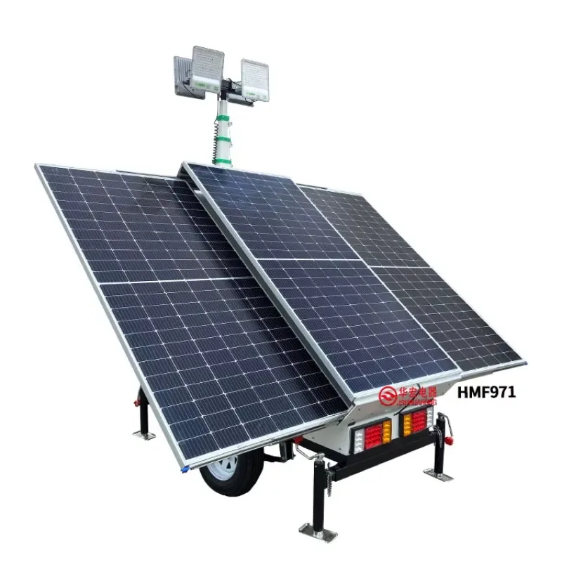Mobile Light Tower Integrated Surveillance Camera Solar Energy Storage Outdoor Security Monitoring Lighting Tower Customized
