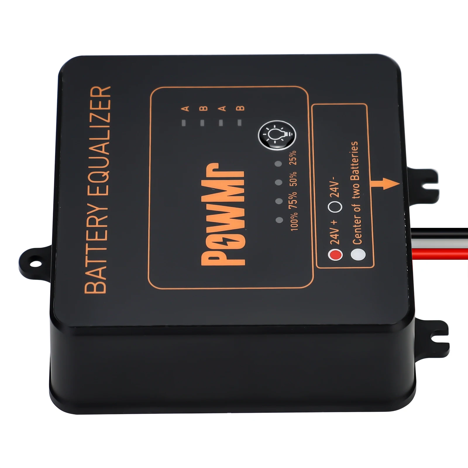 PowMr New Battery Equalizer For Two Pieces 12V Gel Flood AGM Lead Acid Batteries Battery Balancer