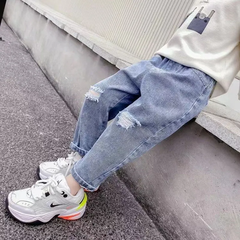 2023 New Spring And Autumn Girls Jeans Baby Girls Super Soft Jeans Girls Fashion Trousers Childrens Pants 2 3 4 5 5 7 T