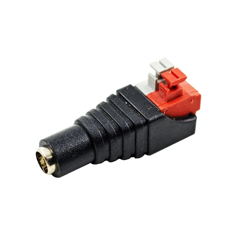 10Pcs Press-fit DC Power Connector, Solder-Free 12V DC Female Plug for CCTV Camera and LED Light