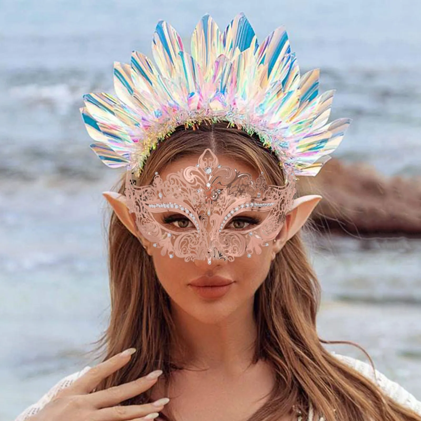 

2024 Party Masks For Woman Masquerade Luxury Peacock Feathers Masks Cosplay Costume Venetian Mask For Children Half Face Masks