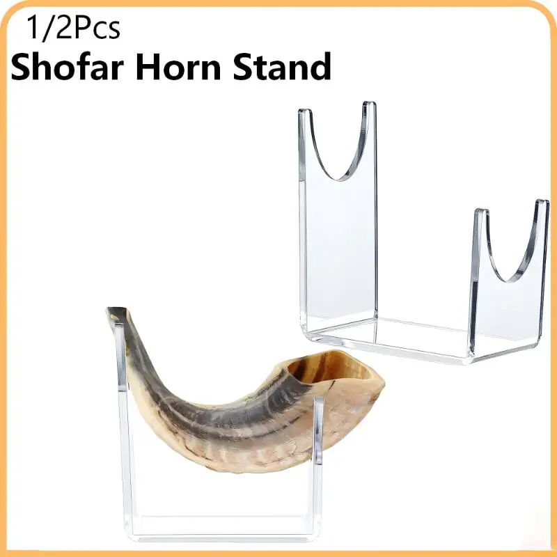 

1/2Pcs Transparent Acrylic Stand Shofar Horn Display Stand Swords Bracket U-shaped Rack Holder For Office Home Decoration