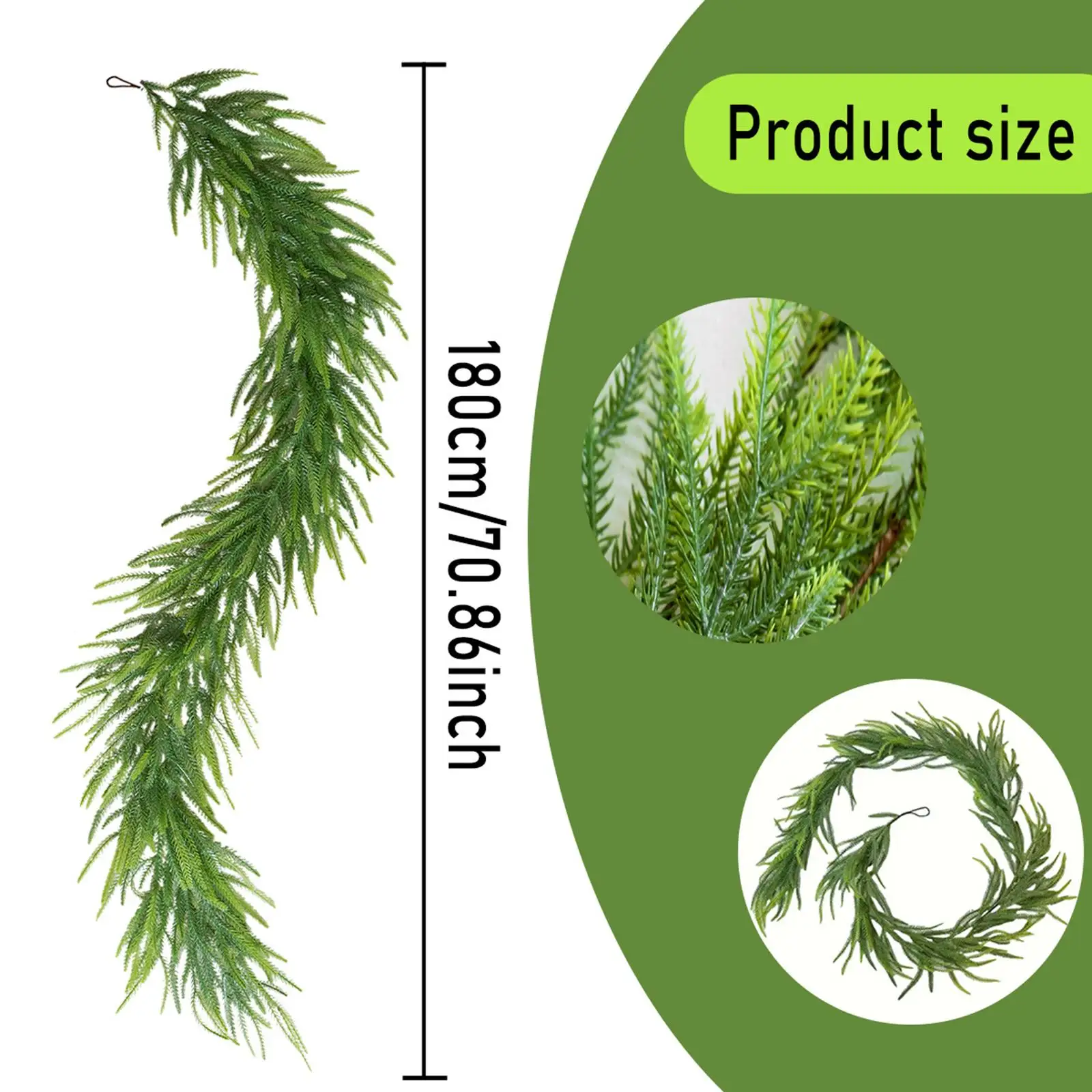 

Искусственная сосновая гирлянда Real Touch, гибкая, 70,87 дюйма, для праздничного декора на улице, для вечеринок, фестивалей, украшения дверей