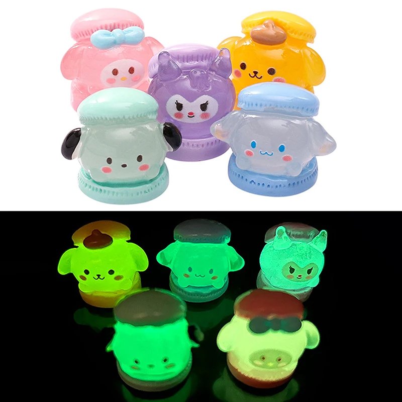 1Pcs Luminous Resin Sanrio Micro Landscape Desktop Decor Cartoon DIY Accessories Dollhouse Home Fairy Garden Decor