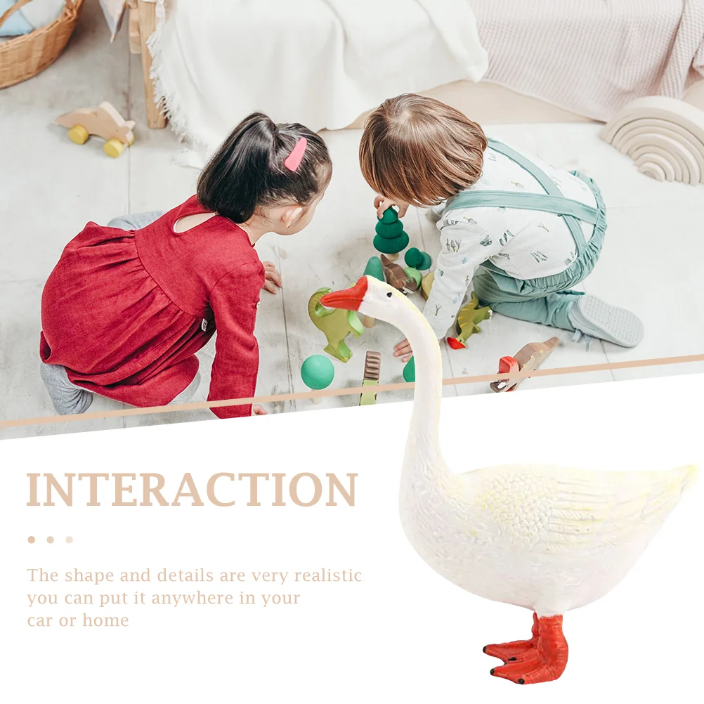 Swan Ornaments Plastic Craft Simulation Goose Figurine Statue Home Decor Lifelike Desktop Adornment Toys Decorations Model