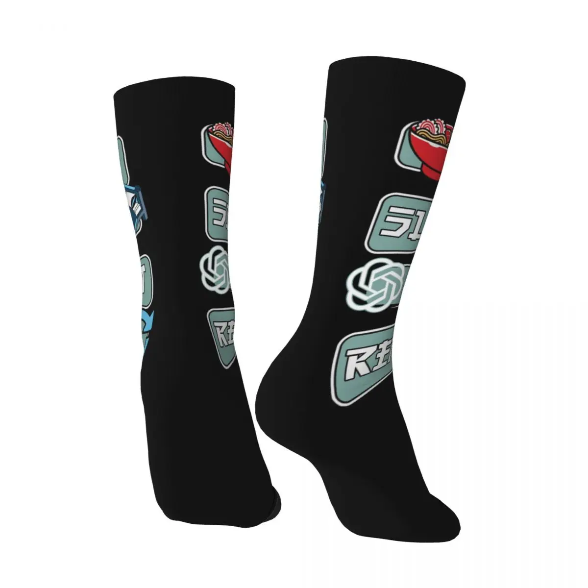 Hip Hop Vintage Eat Sleep ChatGPT Repeat Crazy Men's compression Socks Unisex Chatbot Openai Harajuku Pattern Printed Crew Sock