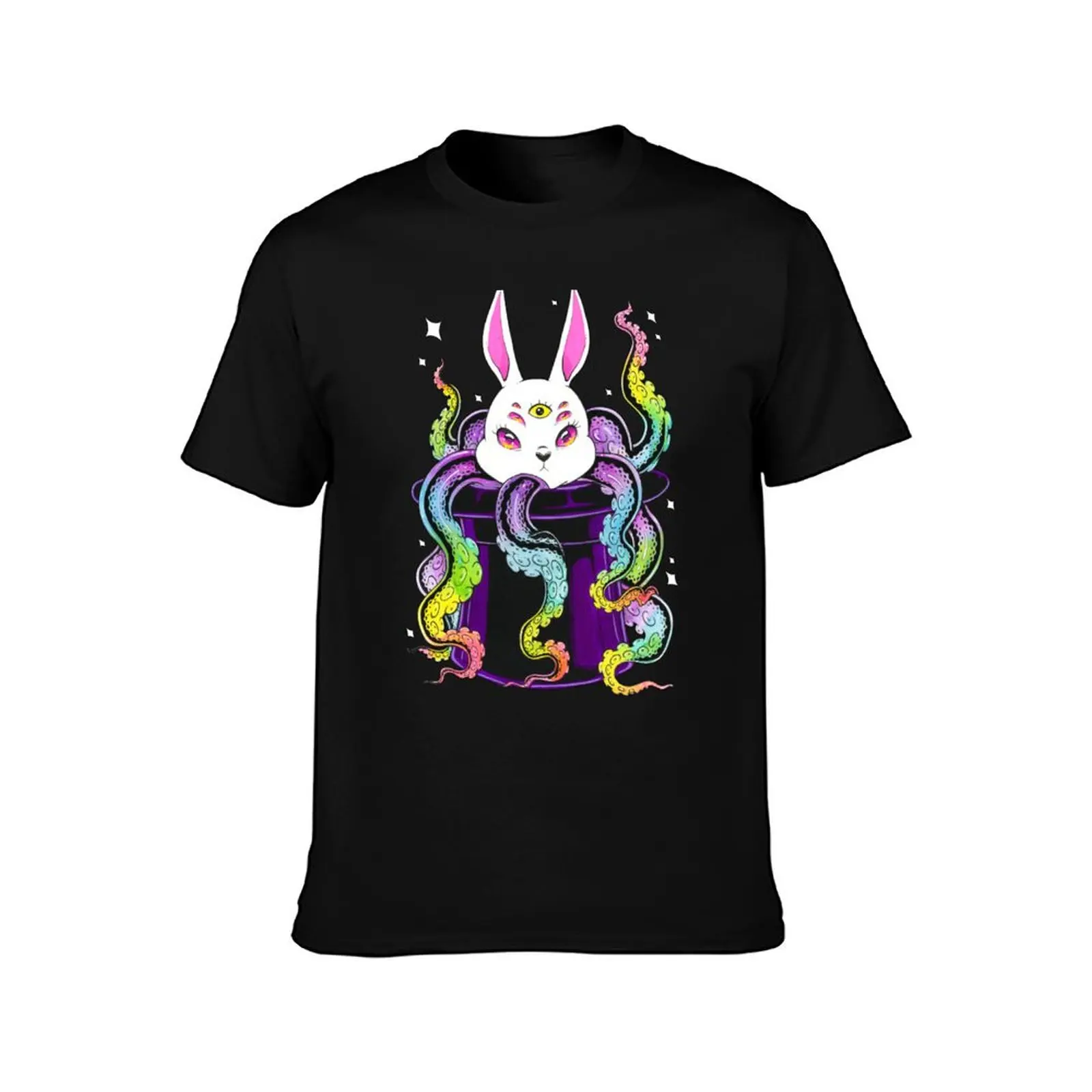 Eldritch Bunny T-Shirt Summer Casual Cotton Tee Oversized Streetwear Tops Vintage Graphic Print Loose Fit Short Sleeve