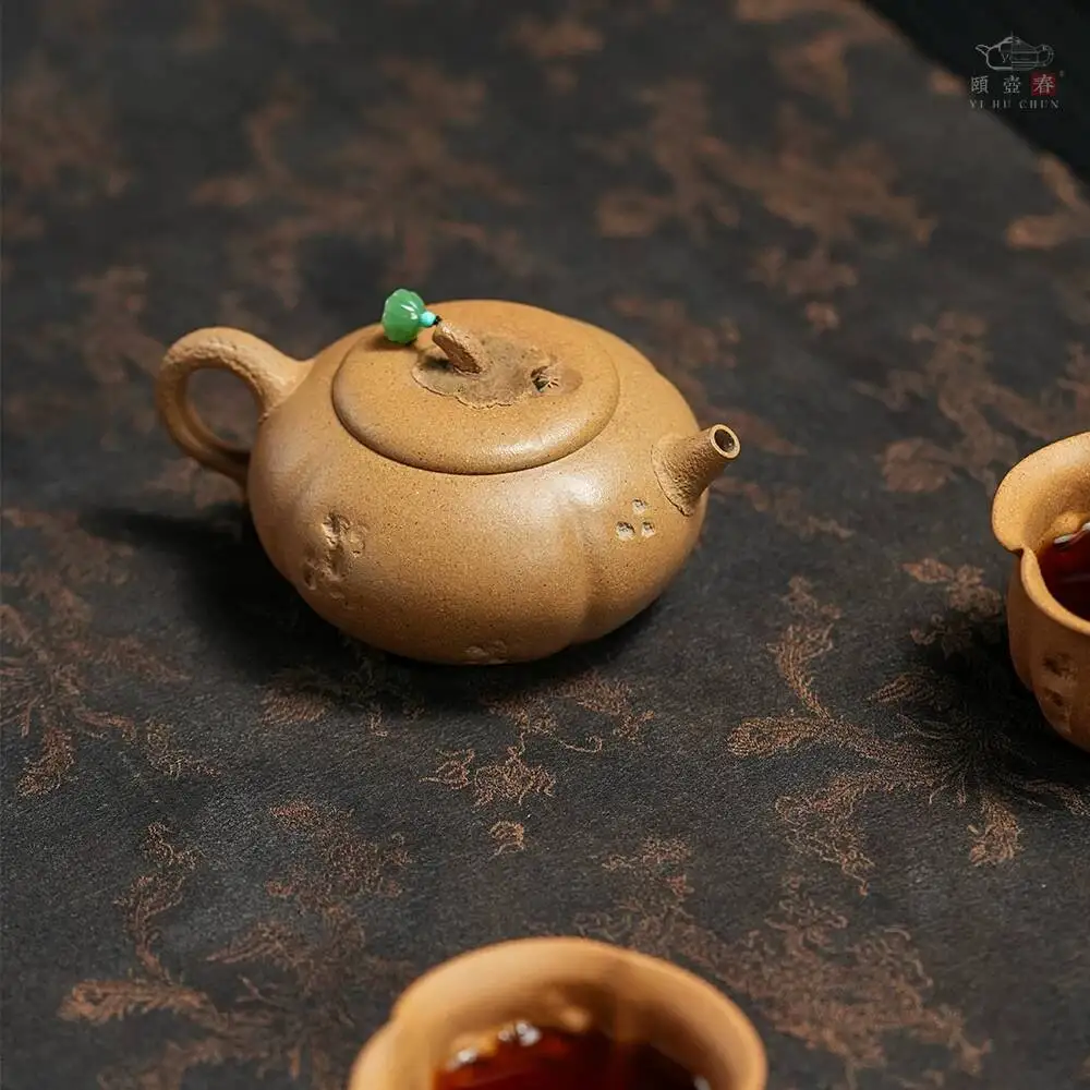 Yishu Spring Collection Grade Yixing Zisha Pot Famous Chen Zhen Handmade Teapot Raw Mineral Mud Frog Fun Set
