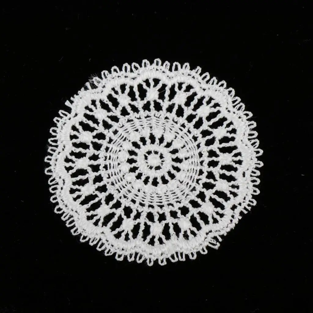 1/12 Dolls House 5Pieces Lace Round Tablecloth Decoration Accessory White
