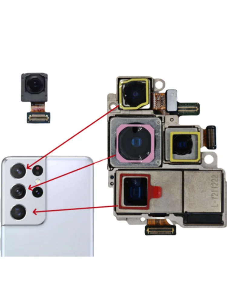 For Galaxy S21 Ultra S21U Camera Set for Samsung Galaxy S21U 5G Main Back Facing Camera（elephoto + Depth + Wide + Main Camera）