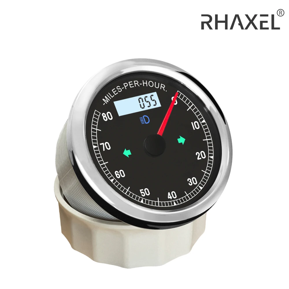 

RHAXEL 0-80MPH 0-150MPH GPS Speed Guage Odometer Adjustable with White Backlight for Car Trucks Boat Motorcycle 9-32V 85mm