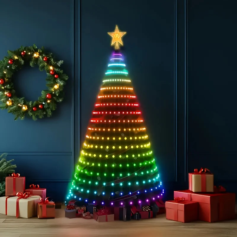 Intelligente Weihnachtsbaum-Lichter, 400 LEDs, USB 5 V LED-Lichterkette, DIY APP-Steuerung, Lichterkette, Girlande, für Weihnachtsbaum-Dekoration