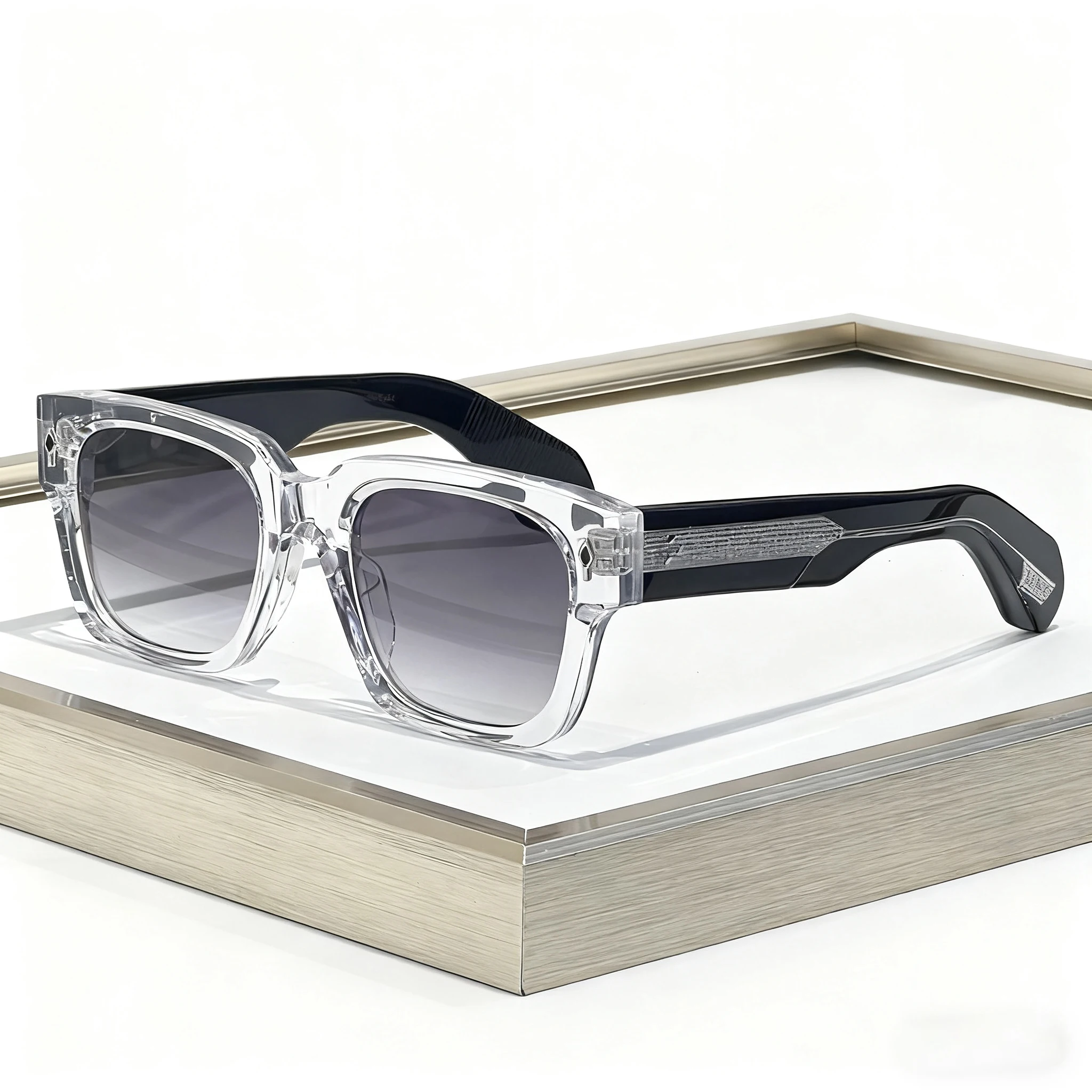 

JMM ENZO-EPOXY Солнцезащитные очки в стиле ретро Японские дизайнерские очки ручной работы Классические квадратные мужские и женские детали с заклепками