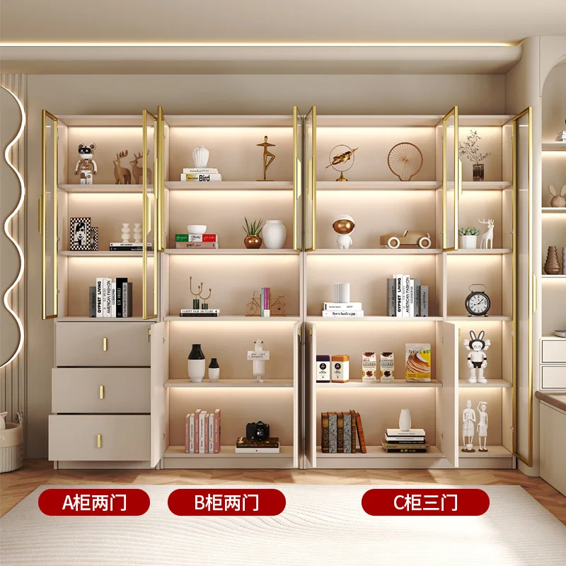 Light Luxury Bookcase  Dustproof Glass Door Display Cabinet Modern Simple Household Living Room Furniture New Arrival