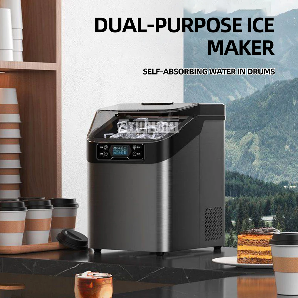 Commercial Desktop Ice Manufacturing Machine Mini Electric Ice Maker for Milk Tea Coffee Shop