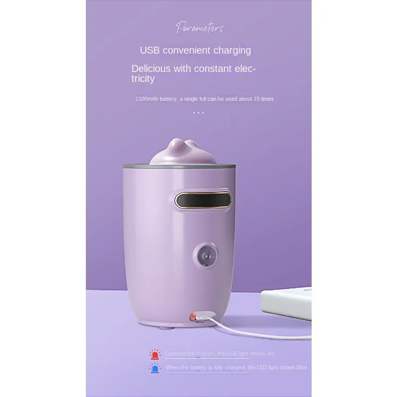 Babyvoeding Machine Babyvoeding Mixer Elektrische Babyvoeding Machine Siliconen Materiaal Usb Opladen Dubbel Mengblad