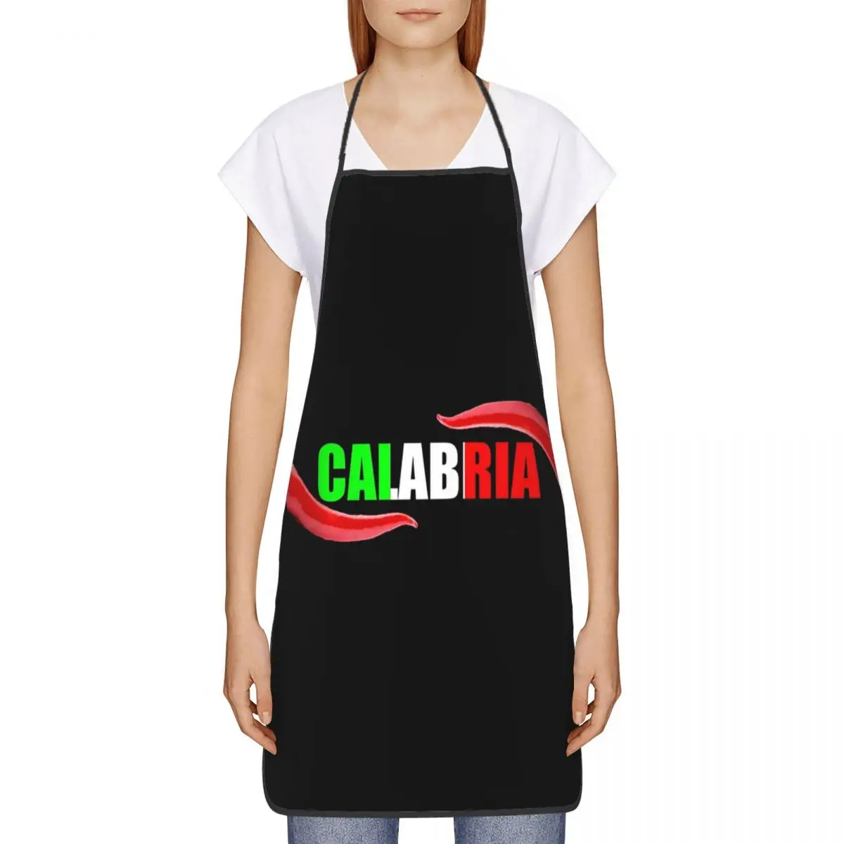 Calabria Peperoncino,Tricolore Italy Apron Chef Cooking Baking Tablier Waterproof Bib Kitchen Cleaning Pinafore for Women Men