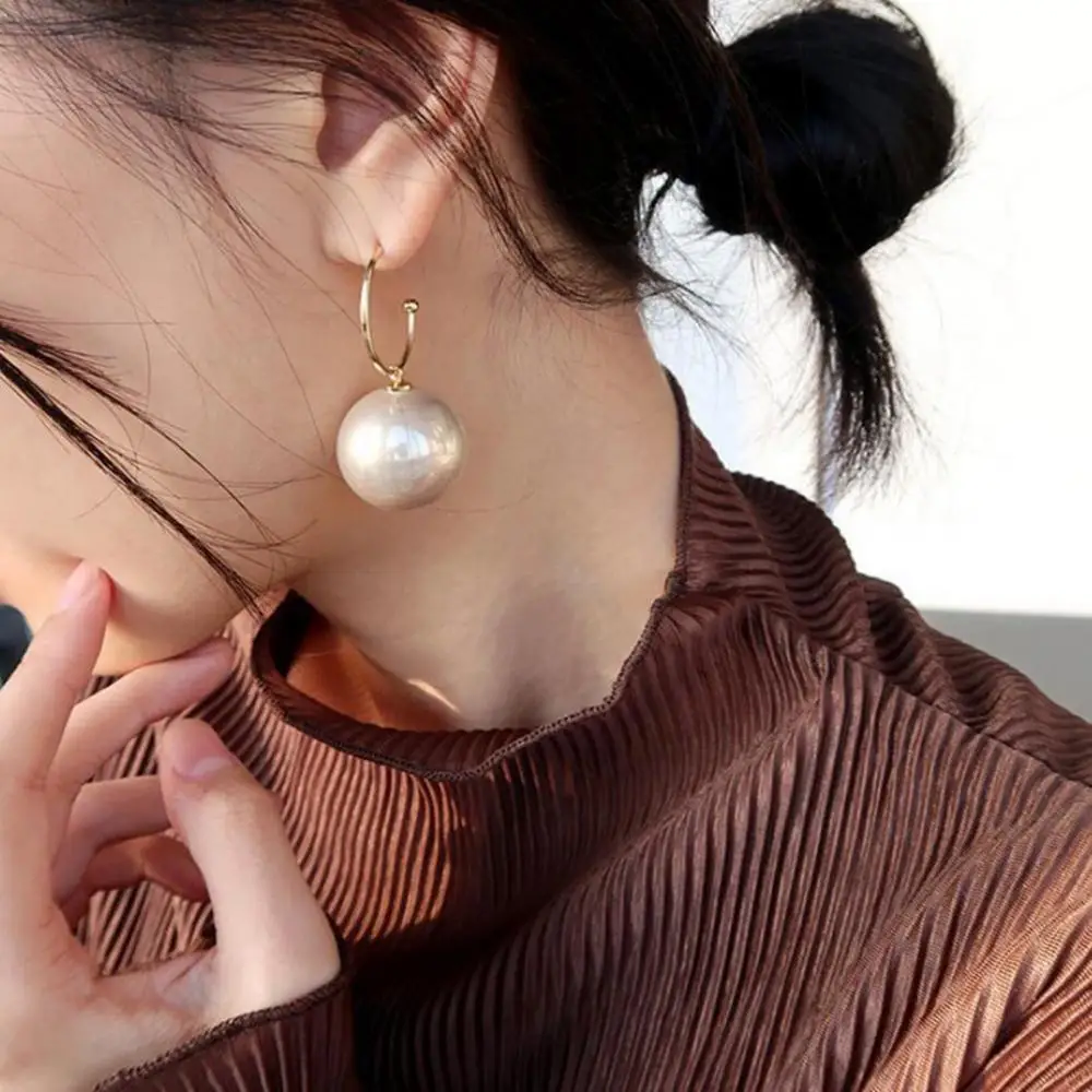 Women New Fashion Pearl Earrings contracted Metal Geometry Water Drop Kinds Of Exaggerated Drop earrings Jewelry