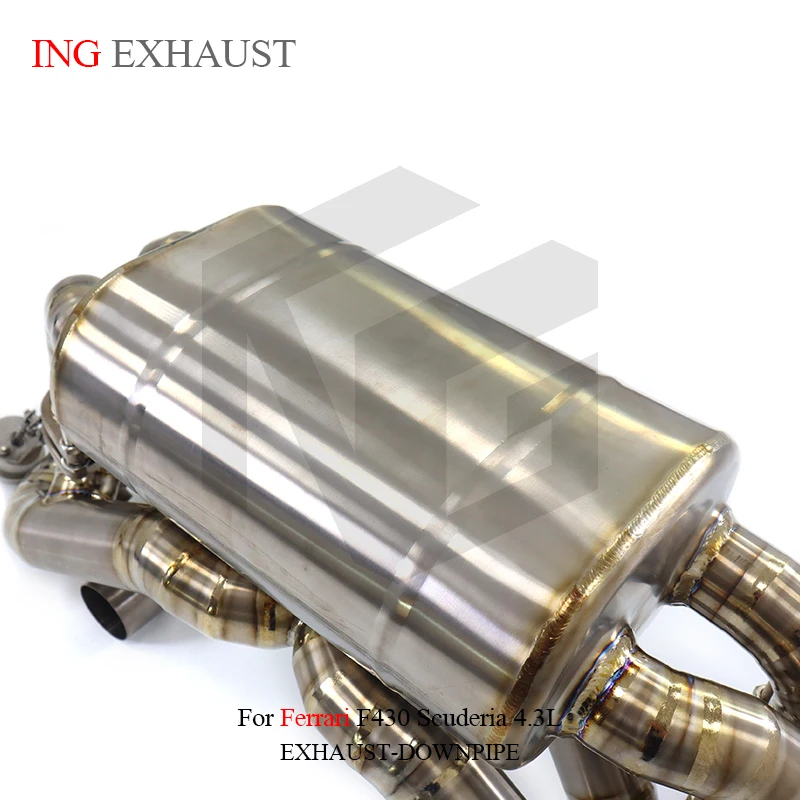 ING التيتانيوم صمام تفريغ CatBack لفيراري F430 سكوديريا 4.3L التحكم كاتم الصوت نظام العادم الذهبي