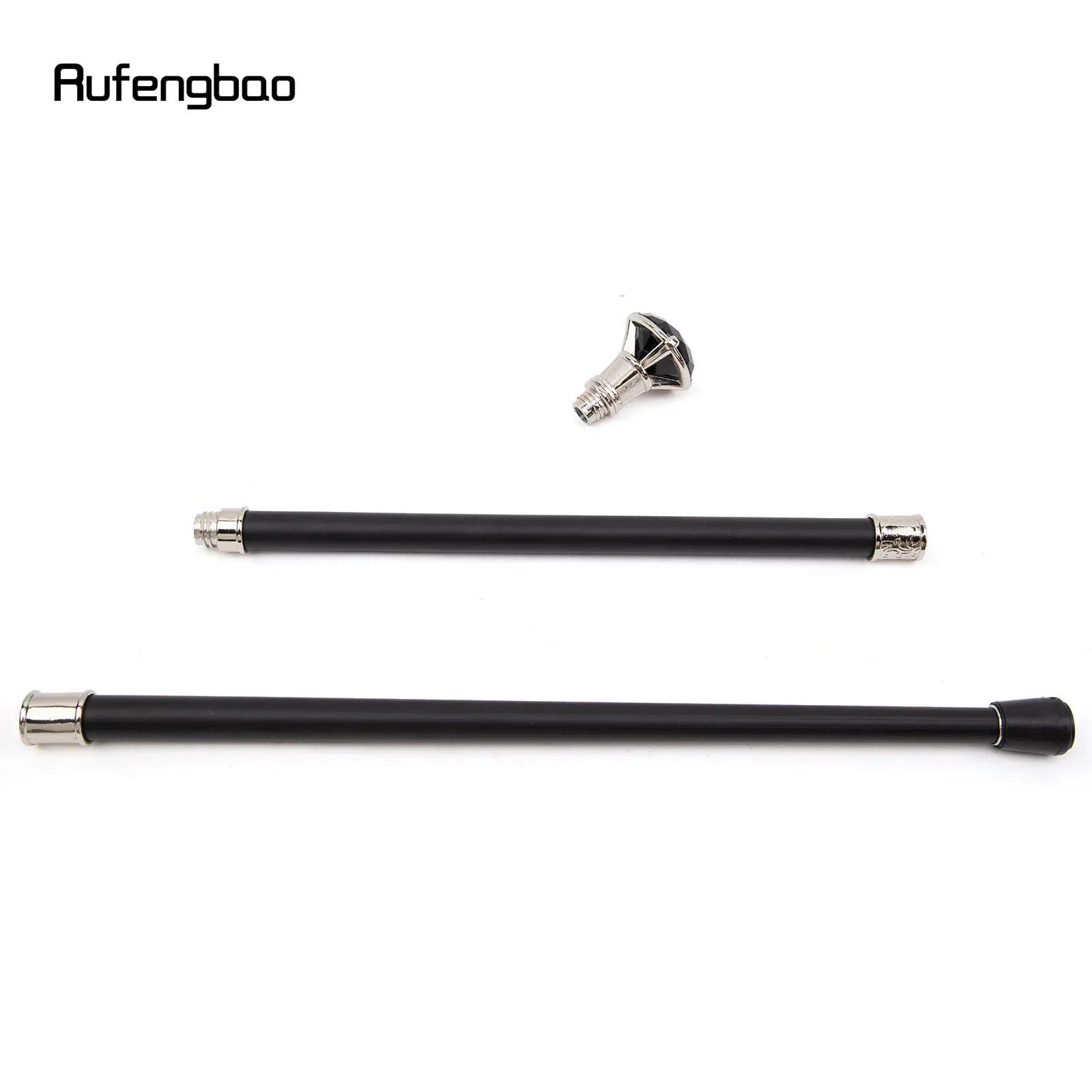 ブラックダイヤモンドタイプ ホワイト ウォーキングスティック ファッション装飾杖 紳士用 パフォーマンスステージ杖 93cm