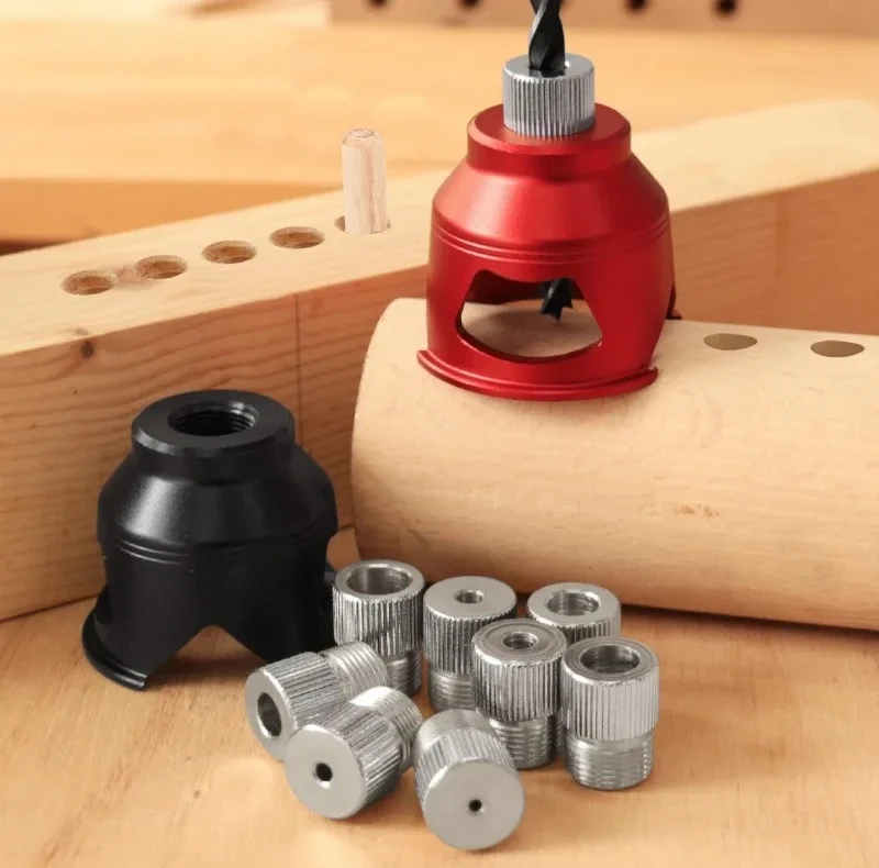 Aluminum Dowel Jig Vertical Drill Guide Straight Hole Positioning Sleeve DIY Tool for Longitudinal Wood Panel Splicing