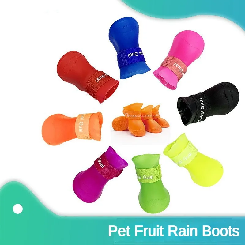 

Pet Rain Shoes Non-slip Waterproof Dog Shoes Don't Fall Off Cat Soft Bottom Foot Cover Small and Medium Dog Shoes Summer