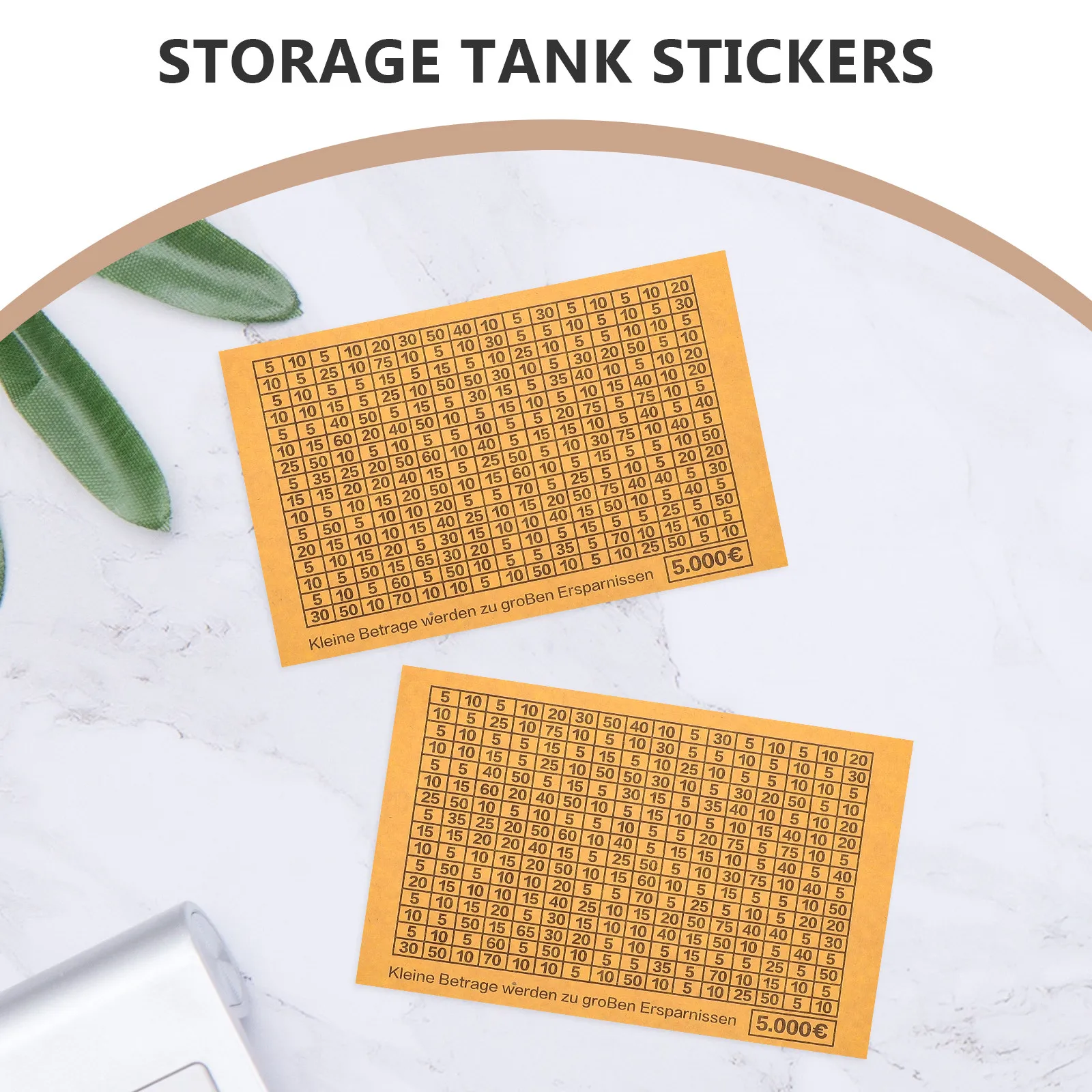 20Sheets Savings Jar Stickers Numbered Challenge Trackers for Money Box Piggy Bank Budgeting Goal Saving Labels Money Saving
