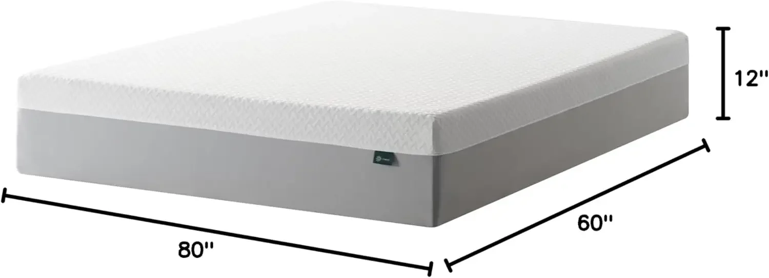 12 Inch Green Tea Essential Memory Foam Mattress [New Version], Queen, Fiberglass Free, Medium Feel, Breathable Airflow Memory F