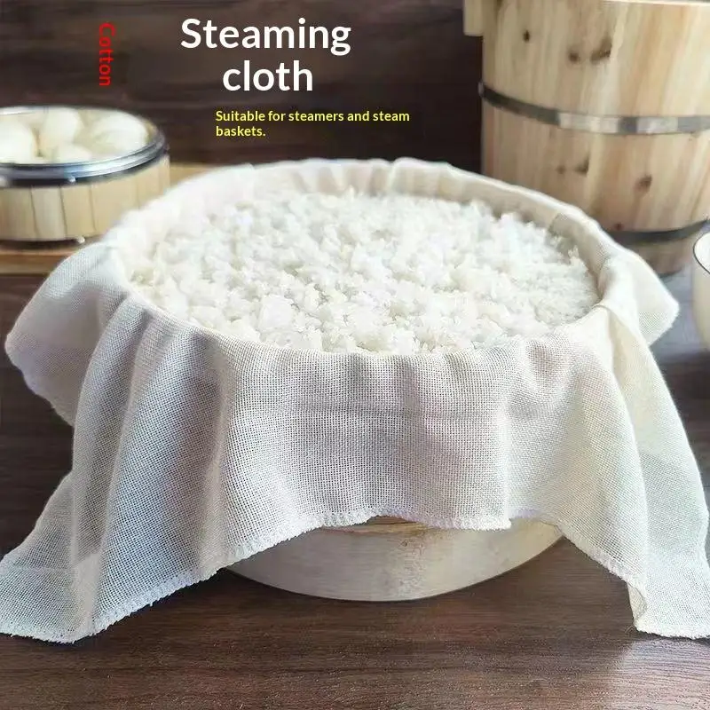 3Pcs Pure Cotton Steamer Cloth Household Drawer Cloth Steamed Rice And Bun Mat Round Cotton Gauze Kitchen Steamer 40/60CM