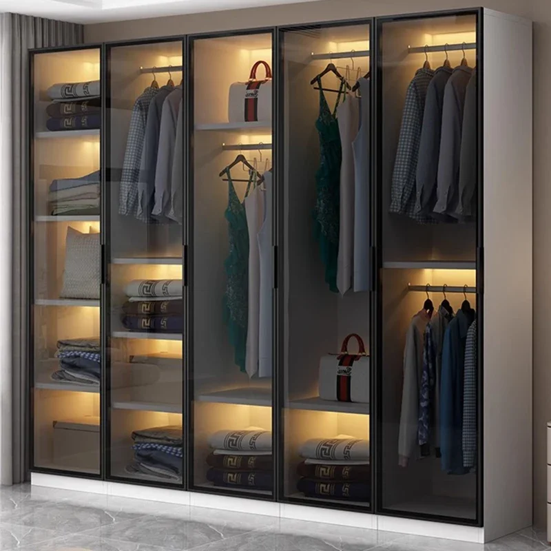 

Luxury Modern Wardrobes Display Clothes Wooden Simple Wardrobes Apartment Mueble Para Colgar Ropa Home Furniture