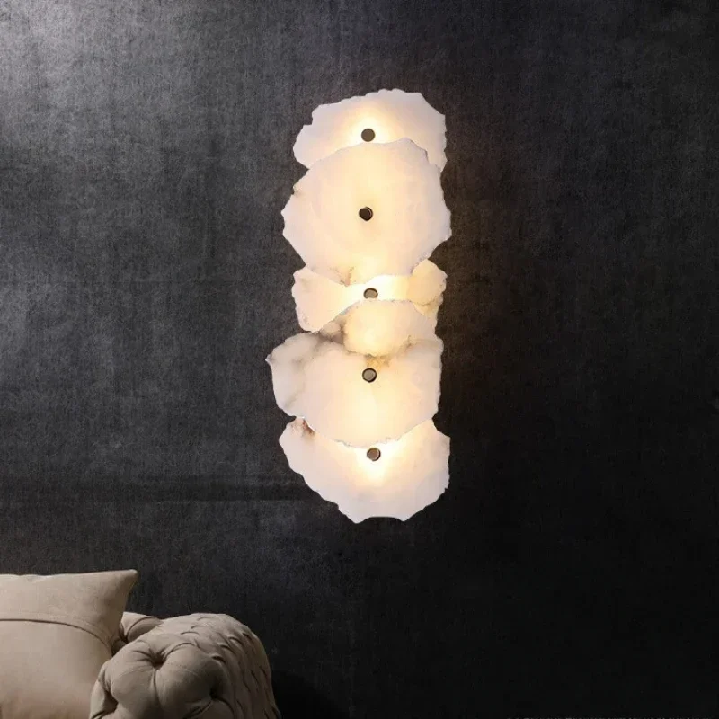 

SANDYHA Modern Simplicity Marble Wall Lamp for Bedroom Bedside Lights Splicing Lighting Fixtures Living Room Home Decoration