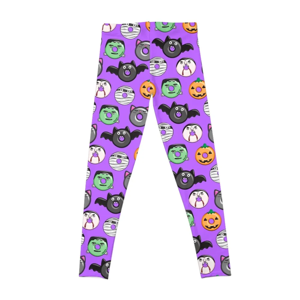 Halloween donuts on purple Leggings Sweatpants legings for fitness for girls Womens Leggings