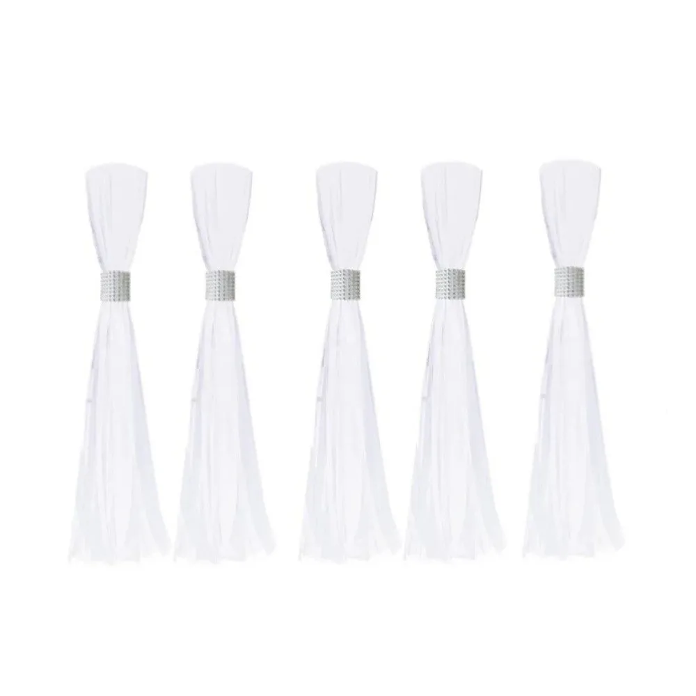 

5 pcs White Veil Wedding Pew Bows Chair Decoration Outdoor Wedding Wedding Aisle Decoration Chiffon White Tutu Bow Wedding