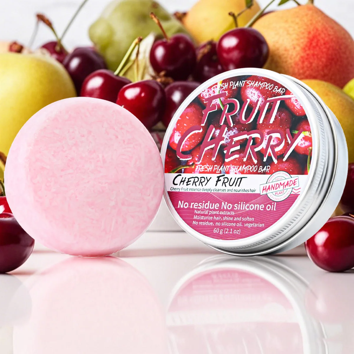 نبات الطبيعة الفاكهة الكرز الصلبة شامبو منعش الليمون الألوة نباتي الصابون الجلد النفط التحكم قشرة الشامبو بار #3