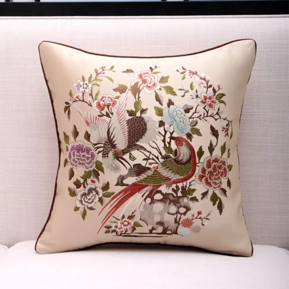 45x45 سنتيمتر الكلاسيكية زهرة الطيور المخدة الفاخرة لينة الداكرون رمي غطاء الوسادة الكرتون مستطيلة الطيور زهر البرقوق المخدة