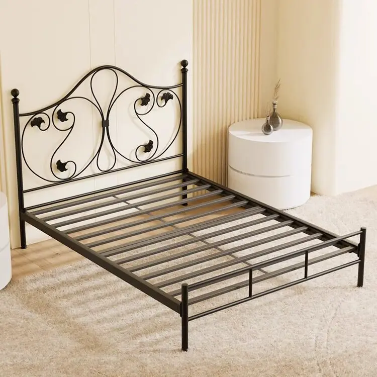 Wrought iron  Simple modern princess bed Single bed Iron Double bed 1.8 meters flush edge c77