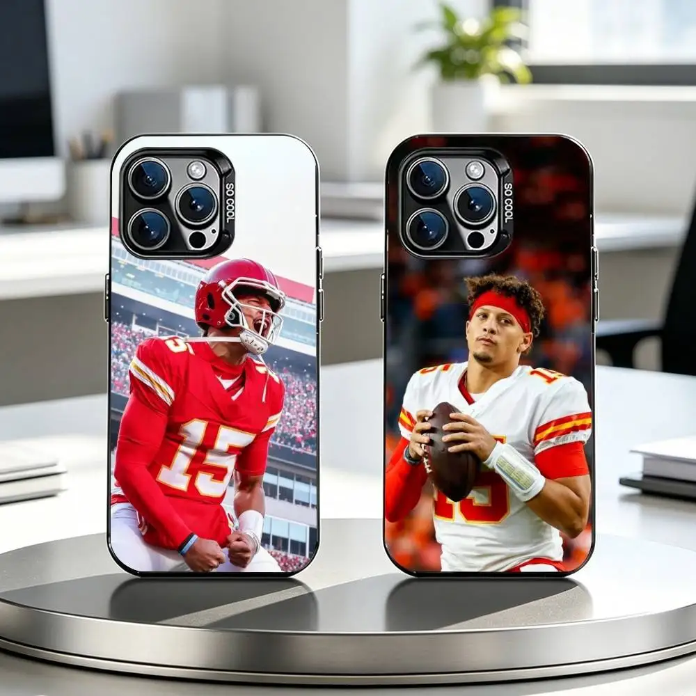 American Football Patrick Mahomes Phone Case For iPhone 17,16,15,14,13,12,11 Plus,Pro Colorful Silver Phone case Funda Cover