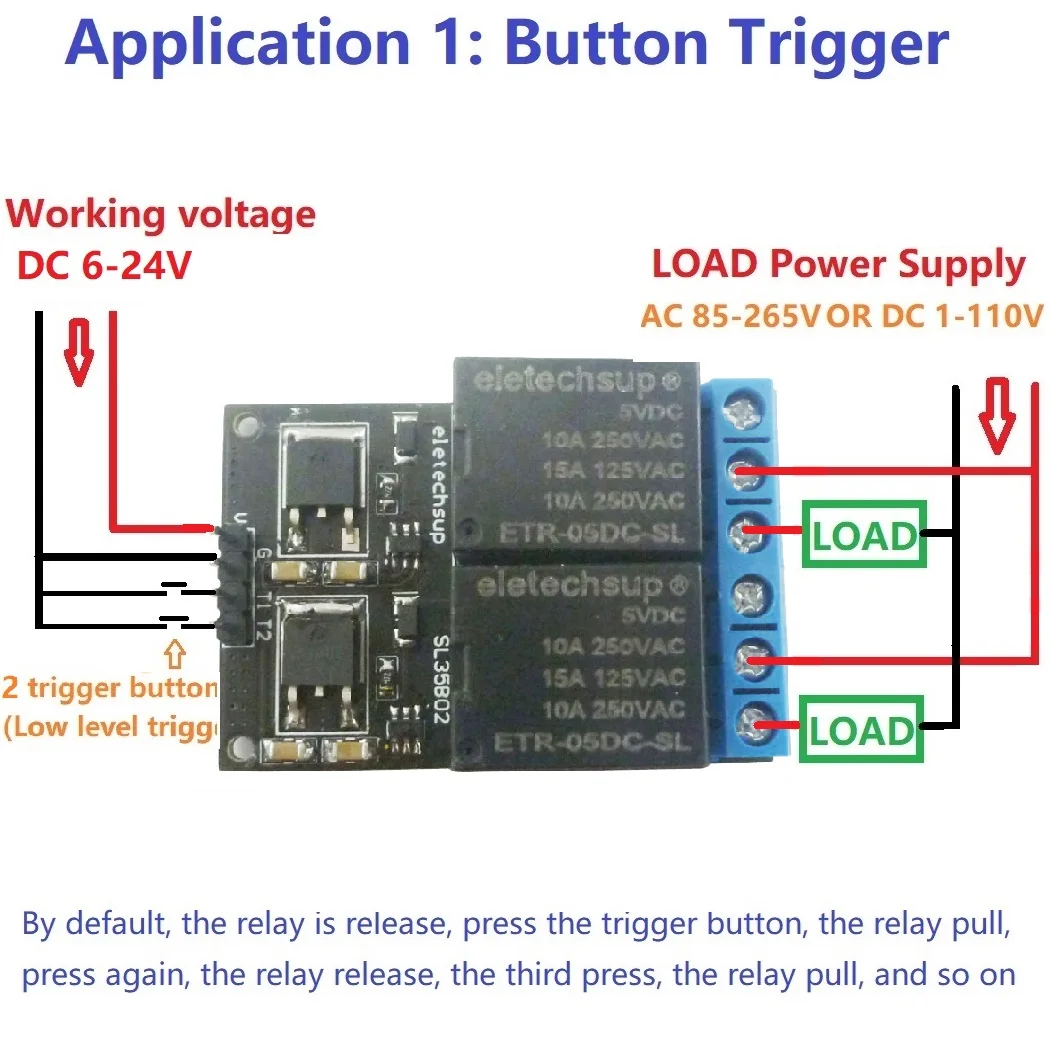 5V-24V 1-4CH Flip-Flop Relay Module with Bistable Self-locking Trigger for Time Switch Control in PLC Board