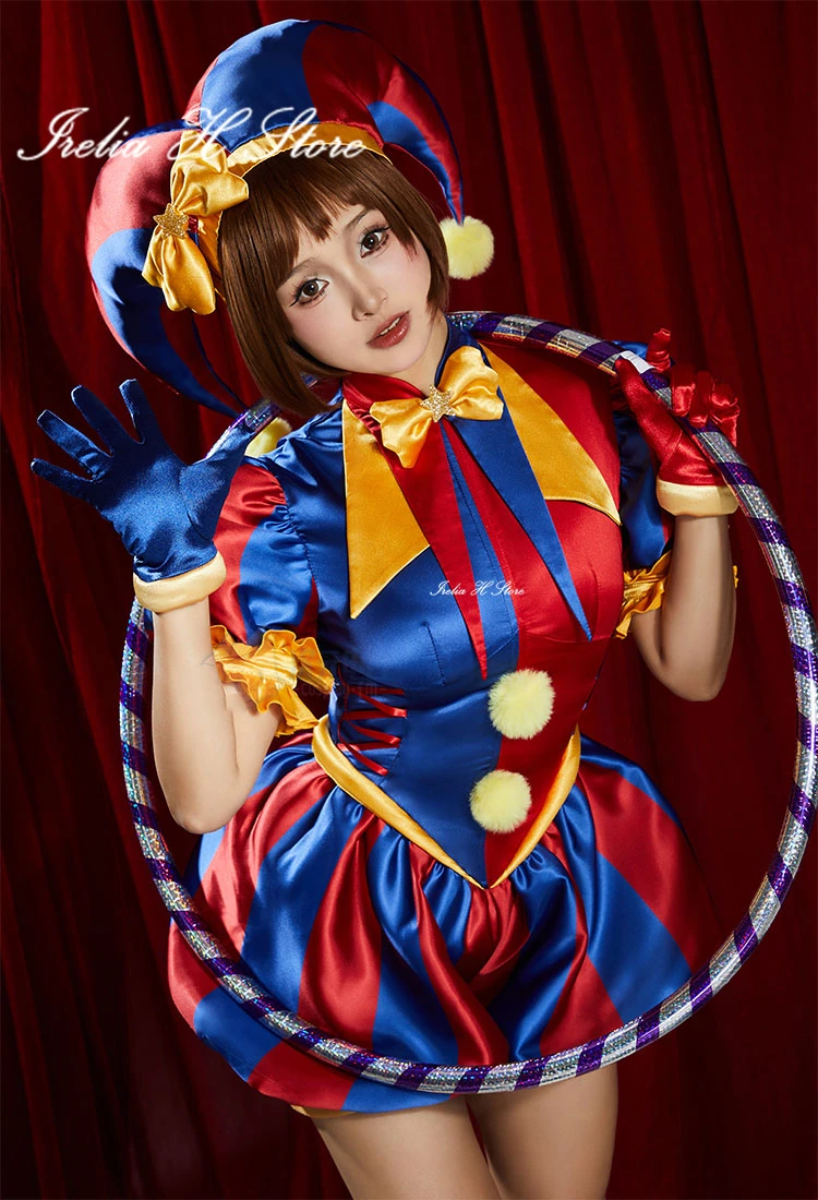 Irelia H Store The Amazing Digital Circus Pomni Cosplay Costume Anime Jocker set Halloween costumes for women