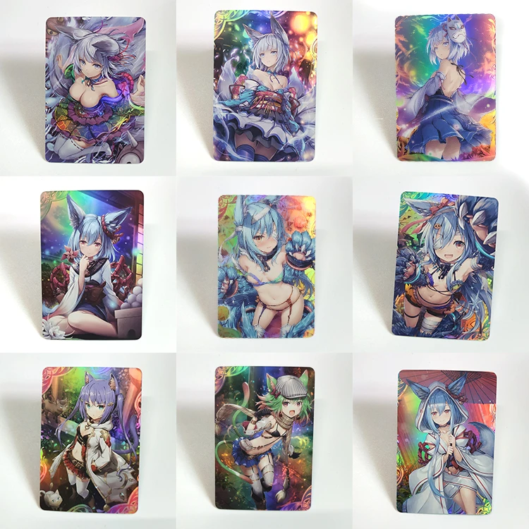 

9Pcs/set Anime Girls Flash Cards ACG Kawaii Game Anime Collection Card Toys Christmas Gifts