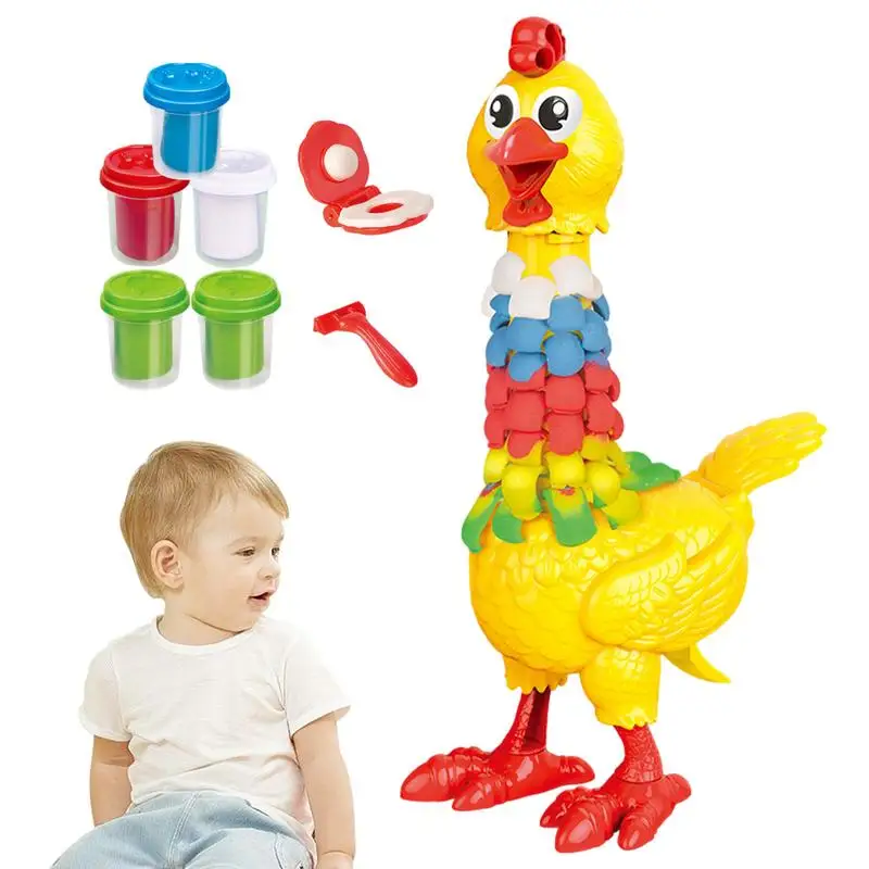 Modeling Clay For Sculpting Colored Air Dry Clay Feather Filling Chicken Simulate Egg-laying Hen Model Game Fun Feather Filling