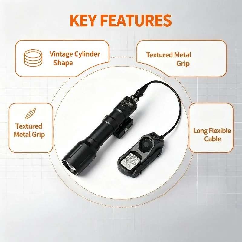 High‑Output Well‑Balanced Alloy Flashlight Long & Short Version Strobe Torch High Brightness Hand Lamp