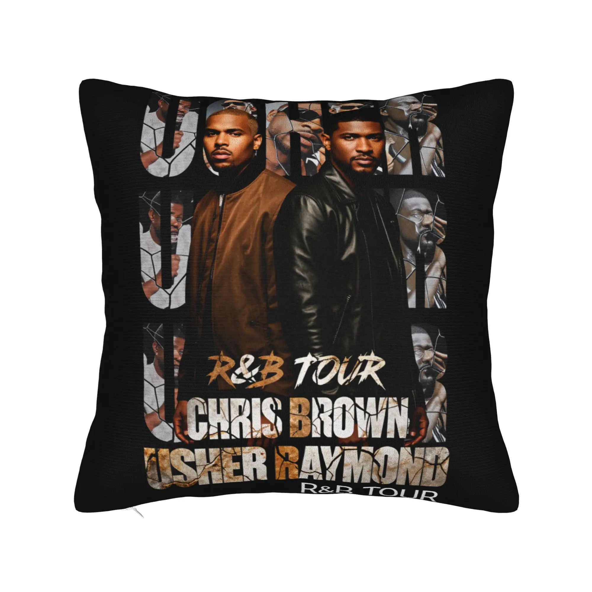 Chris Brown And Usher The Rb Tour Pillowcases  Raymond And Brown Novelty Pillow Case For Couch Sofa Bedroom Comfy Pillow Cover