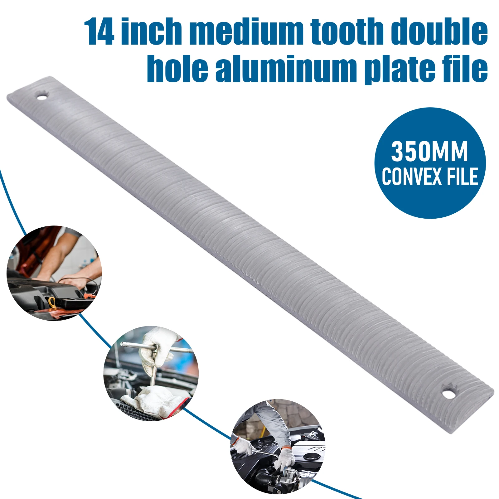 

14-дюймовый алюминиевый напильник со средним зубом и двойным отверстием — прочная сталь, обработанный от ржавчины, легкая очистка/переноска, подходит для кронштейна для стабильной обработки файлов