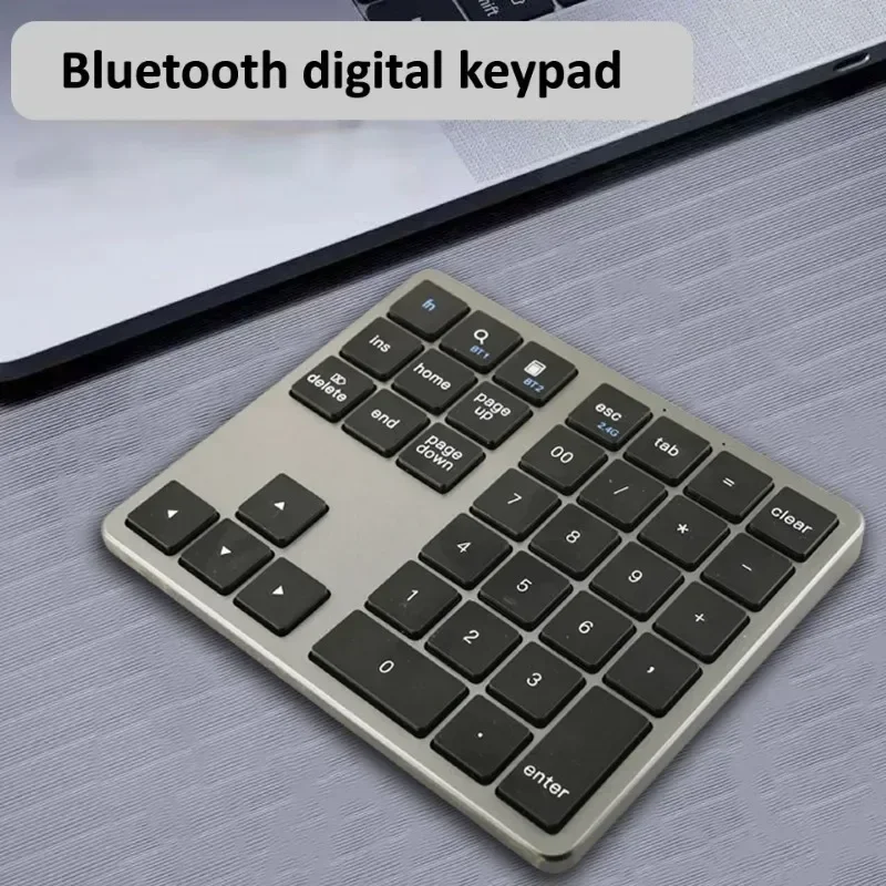 2.4G Bluetooth Number Pad Ultra-thin Wireless Numpad USB Rechargeable Numeric Keypad for IOS Android Window Digital Keyboard